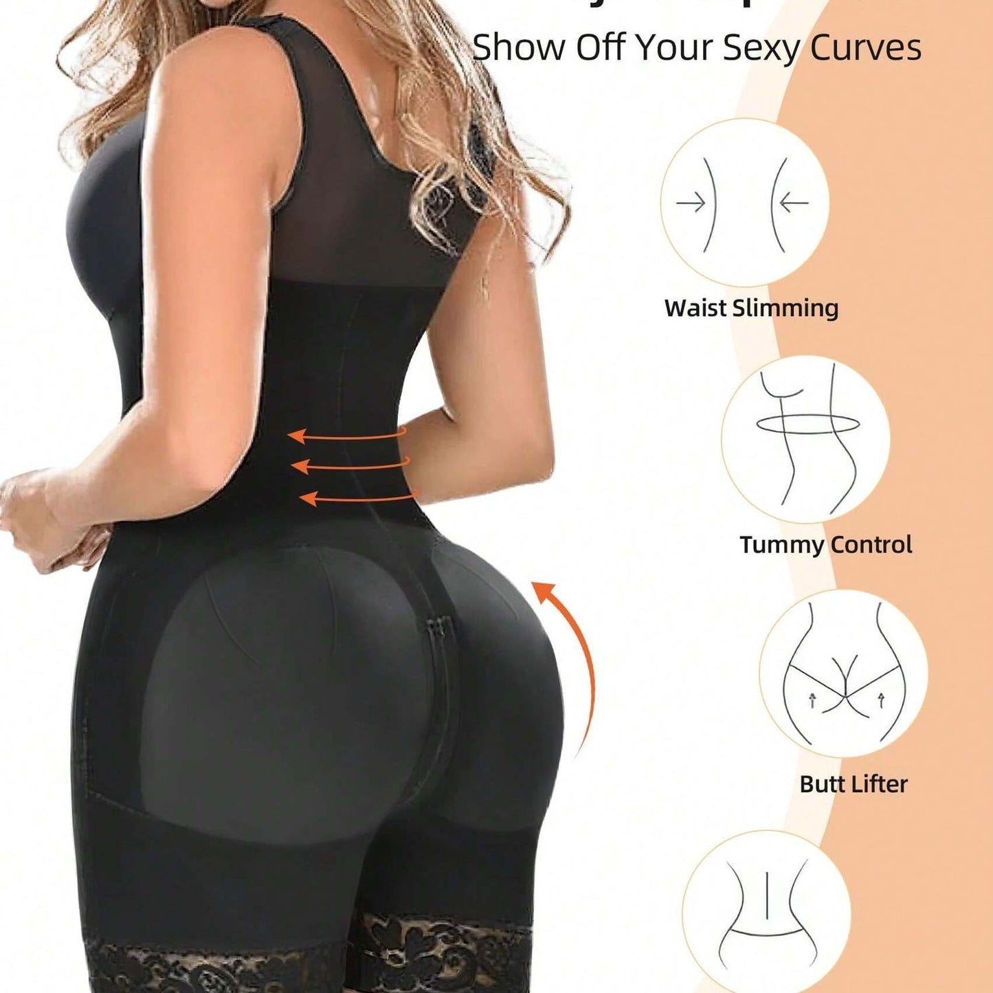 Fajas Colombianas Women's Shapewear, Full Body Sculpting After Abdominal Control, Hip Lifter With Zipper Crotch, Women's Fitness Set,- Prohibition Of Selling On The Amazon Platform