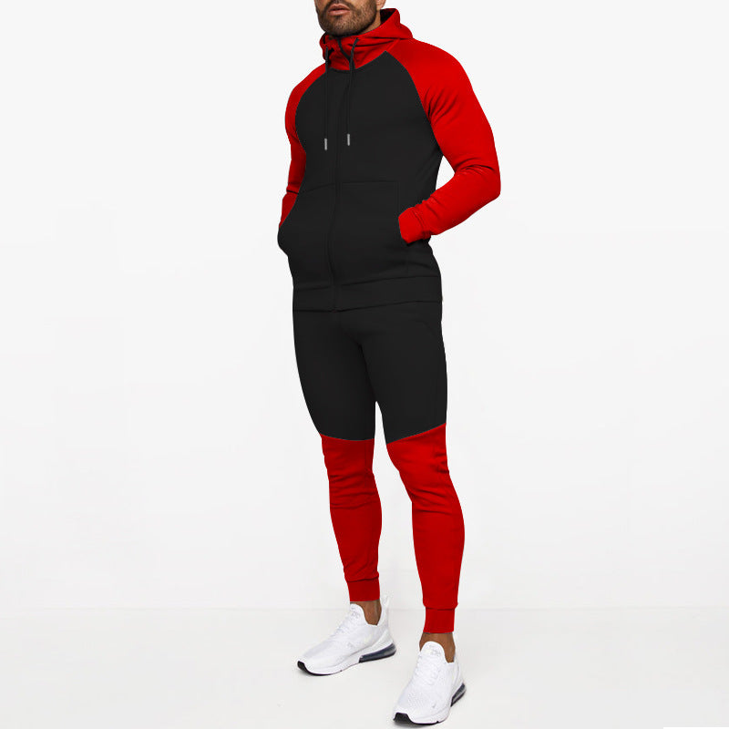 Men's Fashion Colorblock Leisure Sports Suit