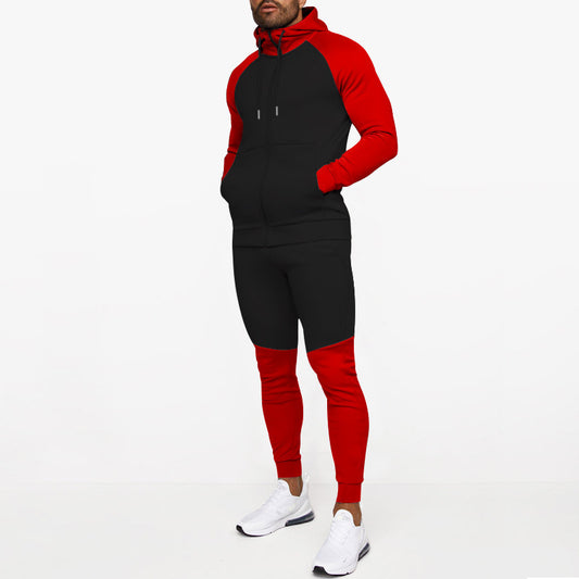 Men's Fashion Colorblock Leisure Sports Suit