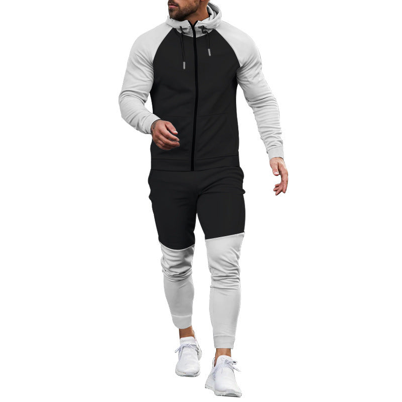 Men's Fashion Colorblock Leisure Sports Suit