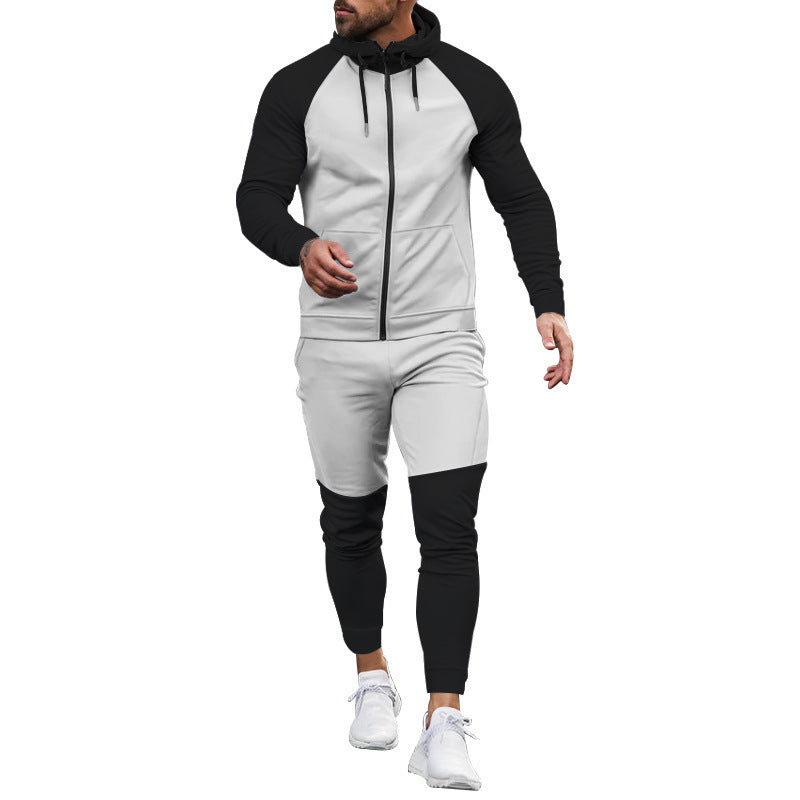 Men's Fashion Colorblock Leisure Sports Suit